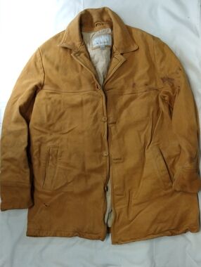 Wilsons Leather Men's Tan Suede Leather Pea Coat
